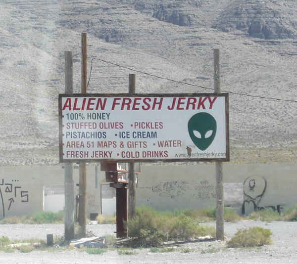 The closer you get to Groom Lake, more alien attractions you see.