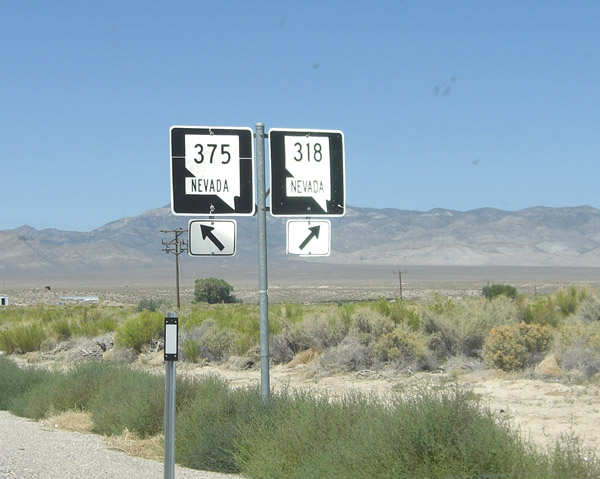 Then left onto SR-375 (Extraterrestrial Hwy).