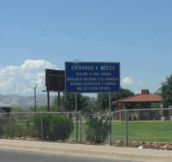 Douglas,AZ -- entering Mexico.