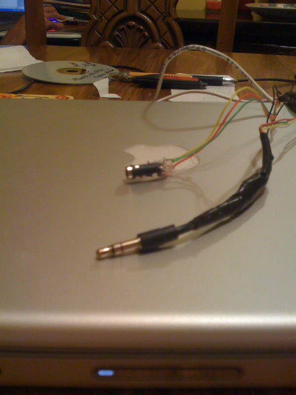 Repaired iPhone headphones adapter cable