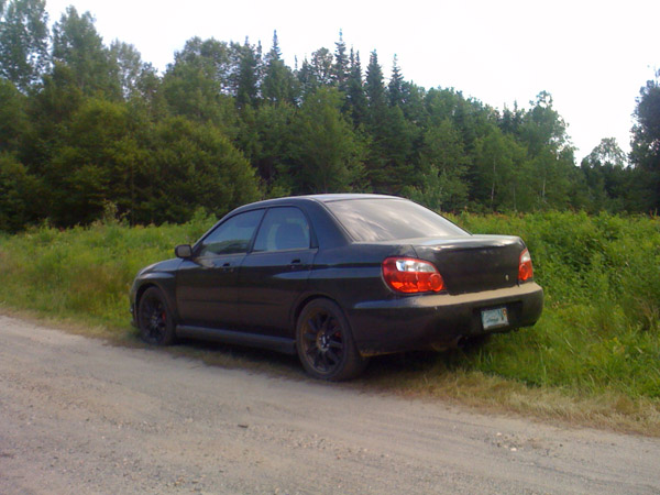 WRXTEAR parked in the middle on nowhere in the forest close to Berlin,NH during NE Forest Rally.